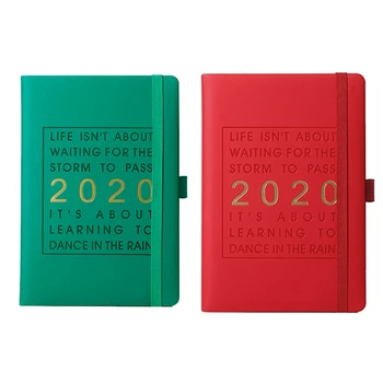 

2020 Thicken Notebook A5 Leather Softcover Planner 2020 Jan-Dec Timeline Efficiency Journal English Language