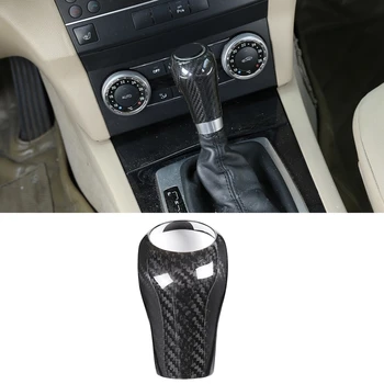 

for Mercedes Benz A C E G Class GLK GLS 2006-2012 Carbon Fiber Gear Shift Knob Cover Trim
