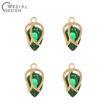  Cordial Design 100Pcs 8*13MM CZ Rhinestone Pendant/DIY Earrings Accessories/Charms/Hand Made/Jewelry Findings & Components 