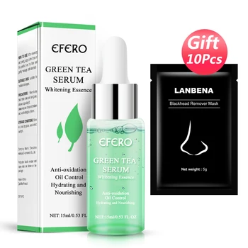 

EFERO Green Tea Extract Essence Face Cream Shrink Pore Brighten Face Serum Oil Control Moisturizer Whitening Essence Face Cream