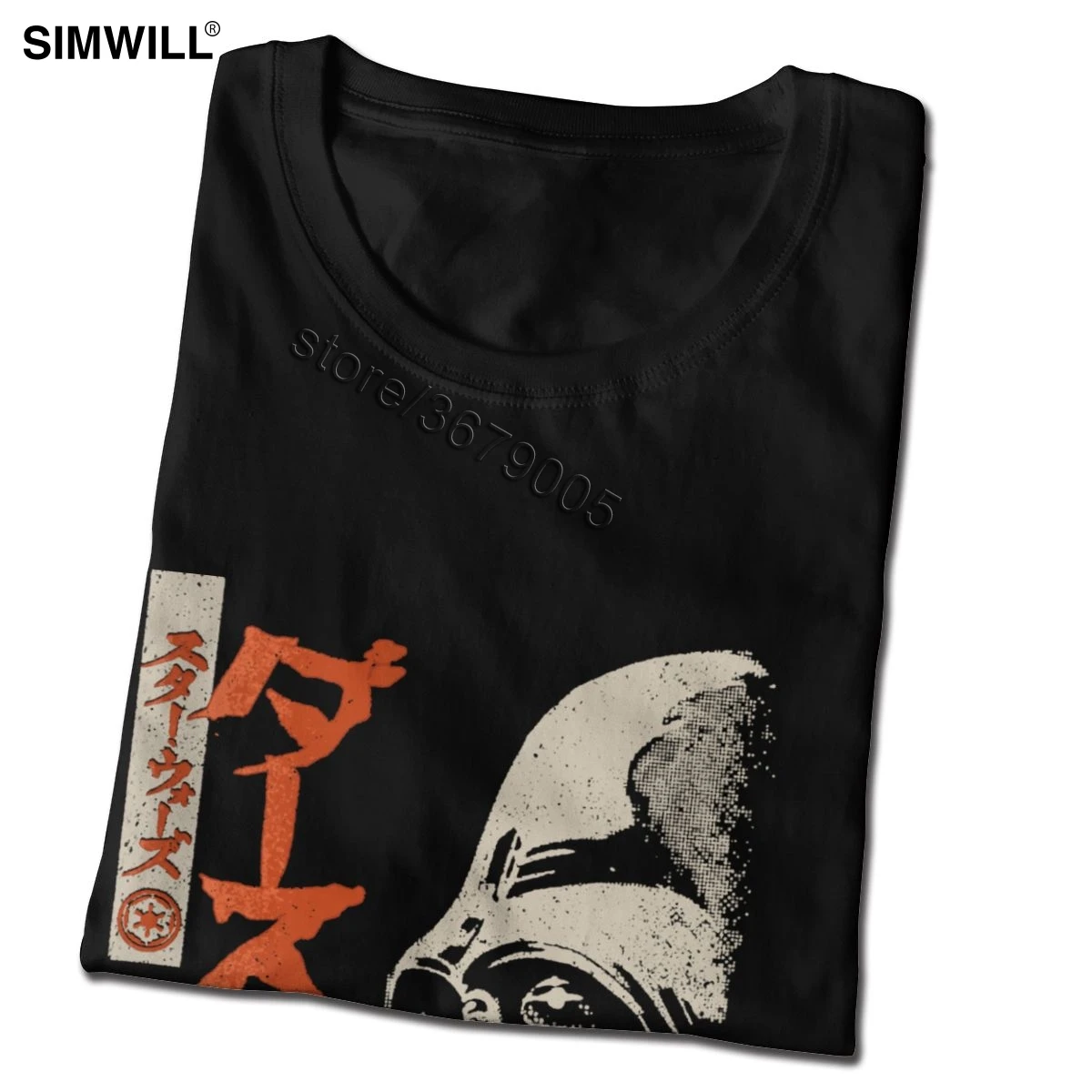 Koop Vintage Star Wars T shirt Mannen Novelty Design Katoenen Darth vader Tees Korte Mouwen Crew Hals De Donkere Kant Van de Kracht T shirt