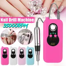 35000 об/мин перезаряжаемая дрель для ногтей, портативная электрическая пилочка для ногтей, Машинка для маникюра и педикюра, адаптер-ручка для сверла, кронштейн