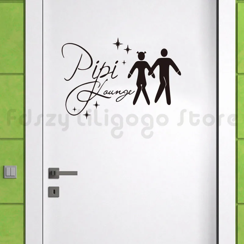 French PiPi Lounge WC Toilet Door Sign Sticker Vinyl Wall Decal Wallpaper Mural Artist Residence Decorative House Decor Y13 | Дом и сад