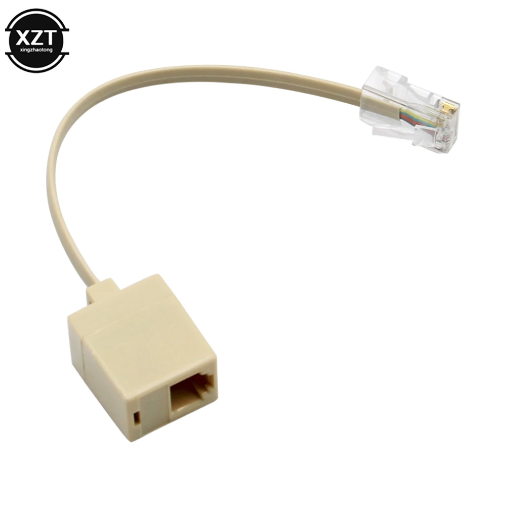 Cable RJ45 a RJ11, conector de teléfono de 6 pies a adaptador Ethernet RJ11  6P4C macho a RJ45 8P8C macho Conector Cable de enchufe para teléfono fijo