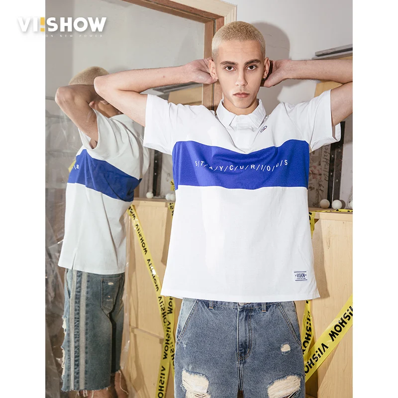 

VIISHOW new design Polo shirt men brand clothing fashion patchwork men polo quality Cotton 100% short sleeve polo male PD1500182