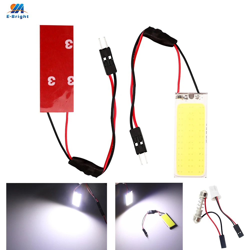 50X DC 12V/24V T10 COB 36 SMD 48 SMD Chip LED Light Panel Car Auto Interior Reading Map Parking Bulb Festoon Dome Lights White