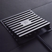Black Floor Drain Washing Machine Dual-purpose Toilet All Copper Rectangular Strip Odor Proof Cover