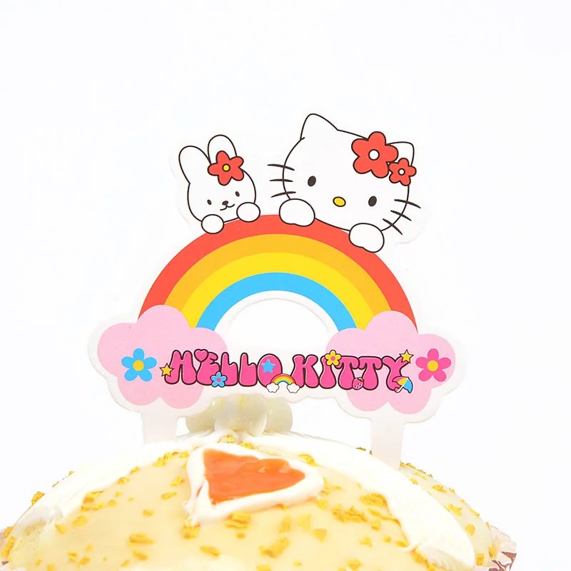 10 шт./лот бумажный мультяшный воздушный шар Hello Kitty Медведь Свинья с днем рождения кекс Топпер детский душ принадлежности для юбилейной вечеринки