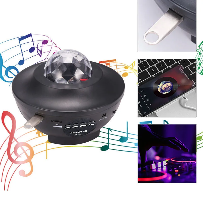 Bluetooth USB LED Speaker Disco Ball Light with Laser RGB Party Light DJ Stage Light Laser Projector Lamp Wireless Dropship