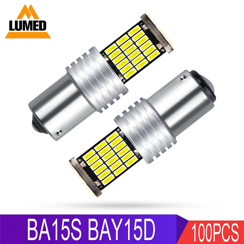 100x1156 BA15S P21W 1157 P21/5 Вт 4014 светодиодный лампы автомобиля светильник s сигнала поворота светильник 45SMD автомобилей лампы 12V
