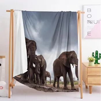 

new elephant export Custom blankets Large and small size throw blanket tapestry sleeping blanket soft flannel blanket bedding