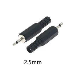 10 pcs 2.5mm male plug audio mono and dual channel plug connector plastic shell stereo audio plug channel DIY