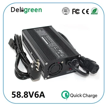

58.8V 6A Black Charger 14S Universal 51.8V li-ion battery Charger Output DC 58.8V With cooling fan