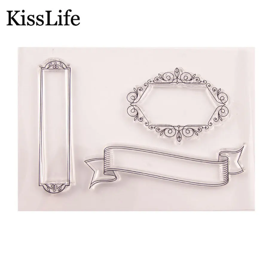 

1 Sheet Rectangle Tag Frame Flower Wreath Clear Rubber Stamps for Scrapbooking Card Making Christmas Craft Stamps