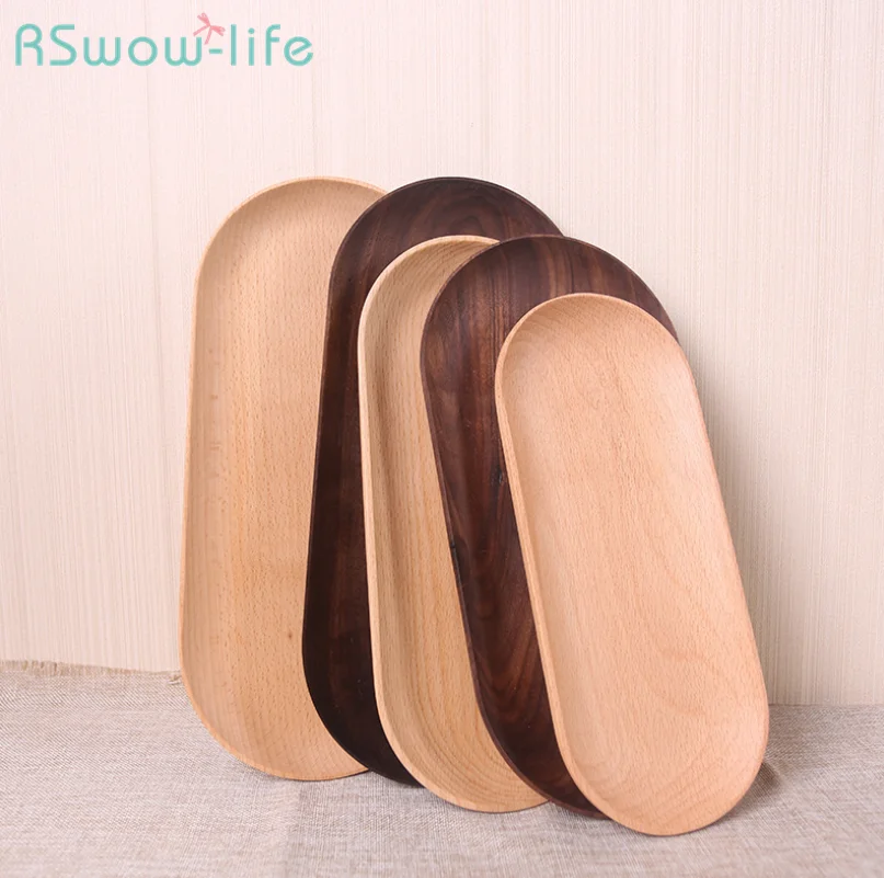 Technology Japanese Wooden Plate Beech Solid Wood Bread Serving Platter Snack Food Trays Sundries Jewellery Cashier Plates | Дом и сад
