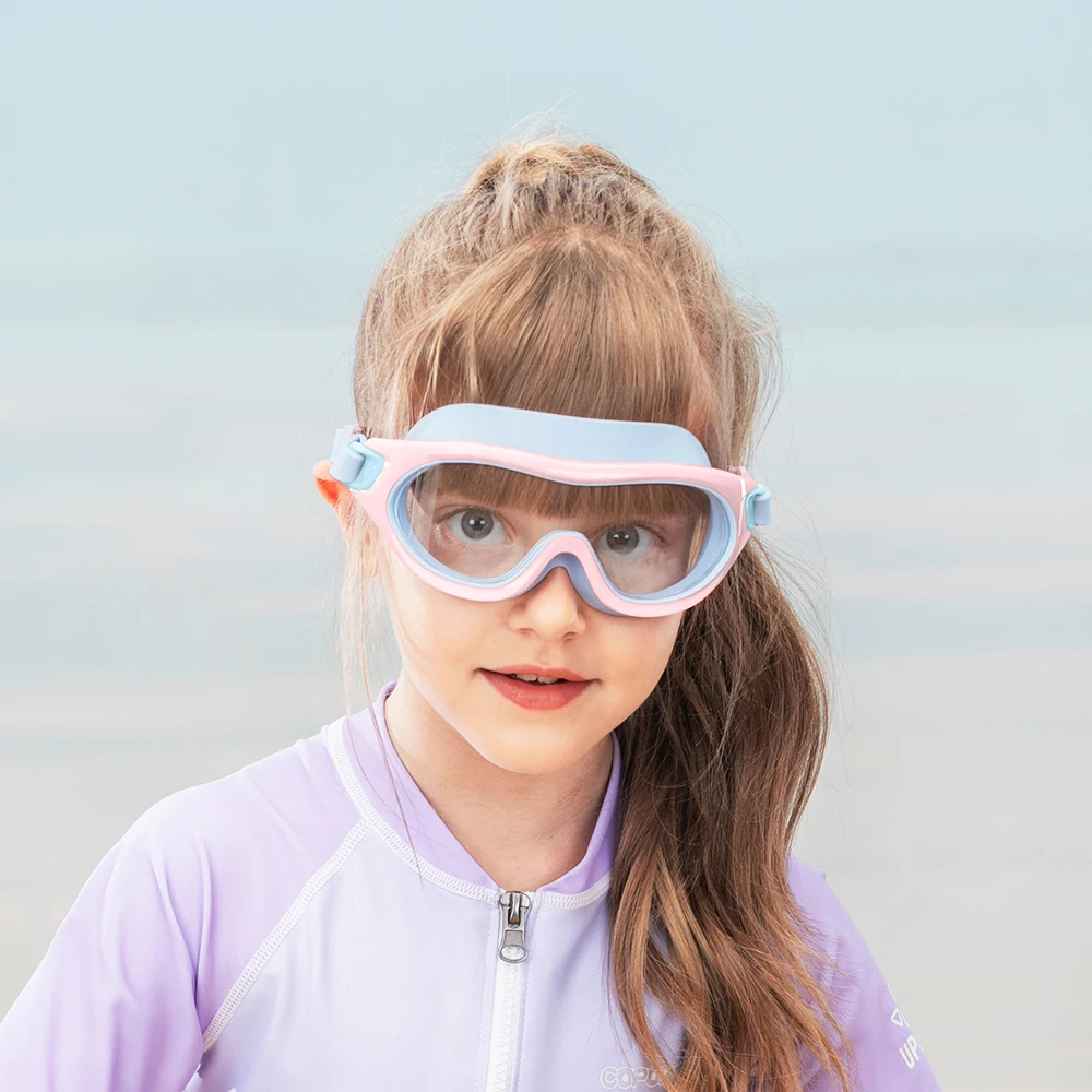 Lunettes de natation pour jeunes enfants, grande monture Anti-buée