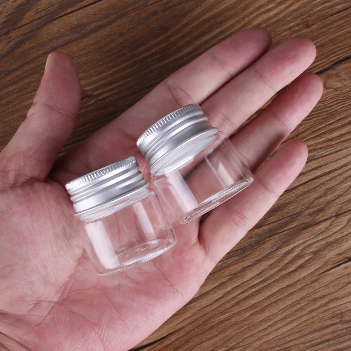 3pcs 20ml 37*40mm Glass Bottles with Aluminum Lids Spice Jars Storage Bottles Pill Container Candy bottles 3