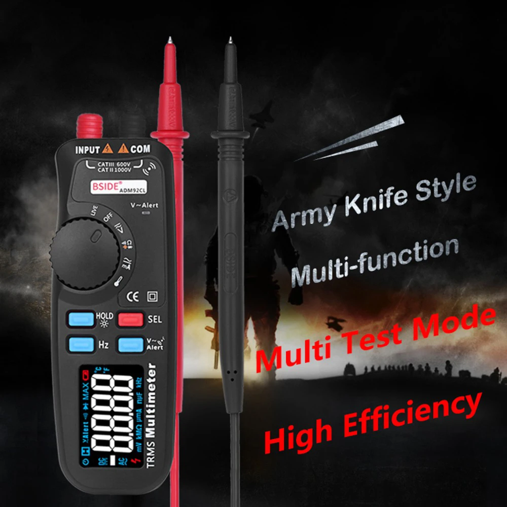ADM92CL True RMS цифровой мультиметр цветной дисплей Авто Диапазон 6000 TRMS тестер с живым проводом проверка температуры Гц мультиметр метр