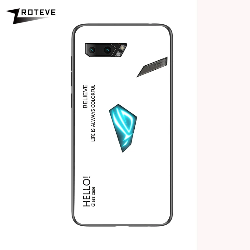 Rog 2 Чехол Zroteve силиконовая рамка стекло Coque для ASUS ROG Phone 2 Чехол Обесцвечивающий закаленное стекло Крышка для ASUS ZB601KL ZB631KL - Цвет: Белый