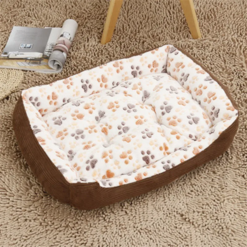 Beige Кровать для собак, высокое качество, лапки, квадратный питомник, гнездо для кошек, большой средний и маленький размер, коврик для собак, диван-кровать, коврик для животных - Цвет: Beige
