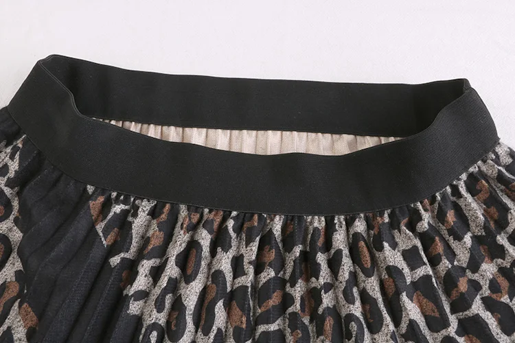 Винтажная зимняя леопардовая цветная плиссированная юбка средней длины трапециевидной формы, теплая шерстяная юбка для женщин, женские юбки, женские юбки saia saias