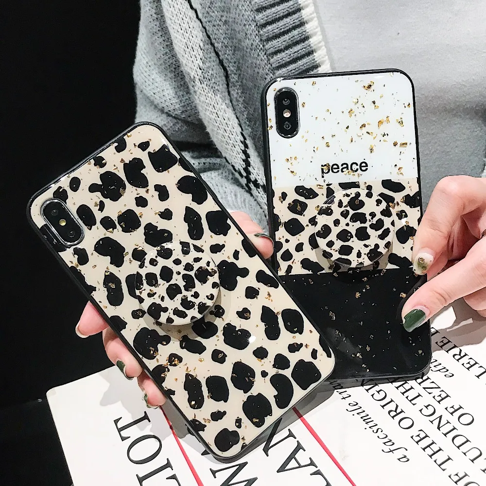 Zxtrby роскошный леопардовый чехол для iPhone X XS XR XSMax 6 6s 7 8Plus Блестящий эпоксидный