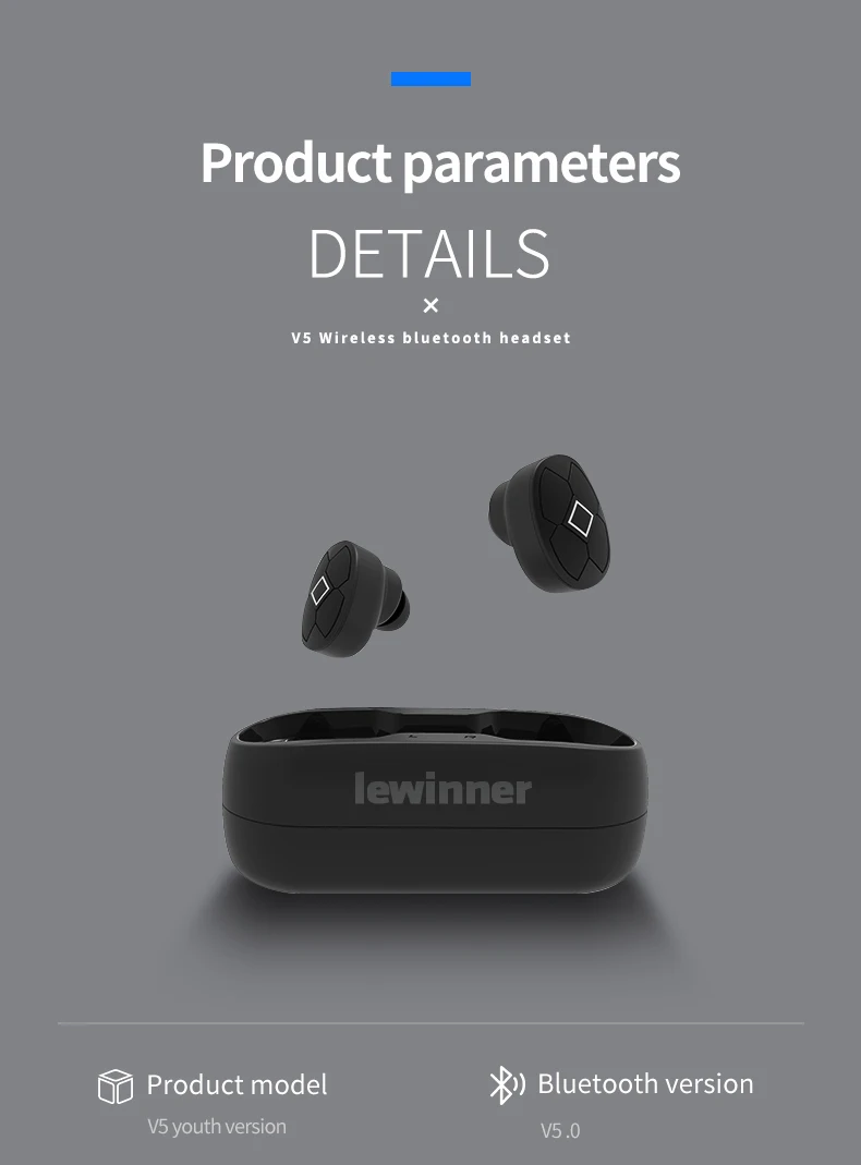 Lewinner V5 TWS беспроводные наушники водонепроницаемые Hi-Fi гарнитура Bluetooth 5,0 наушники с шумоподавлением игровая гарнитура для смартфона