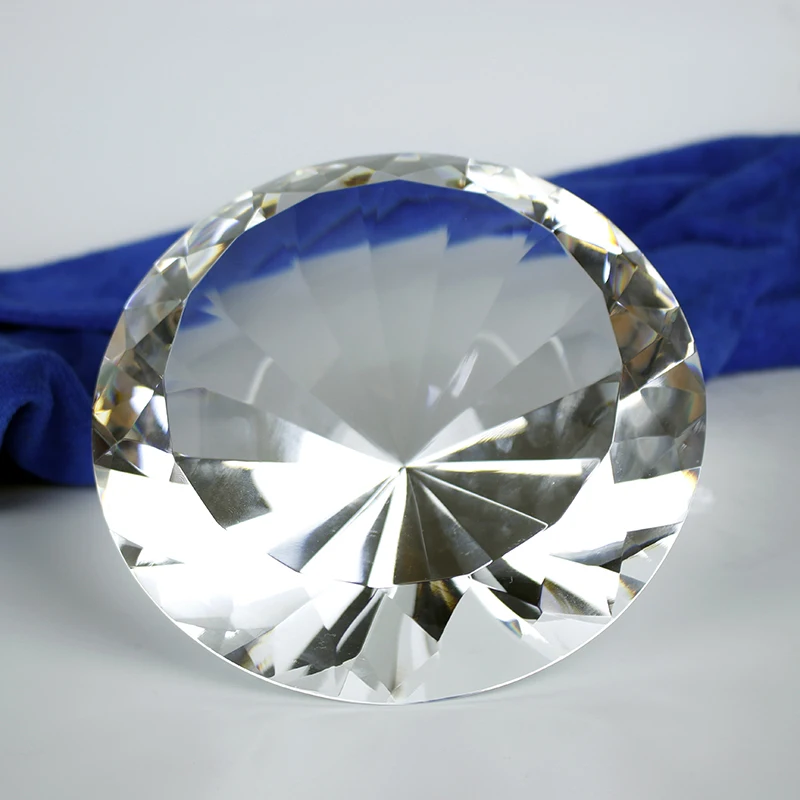 200mm Big Diamond Crystal Paperweight Cut Glass Large Giant Diamond Jewelry Gift 3