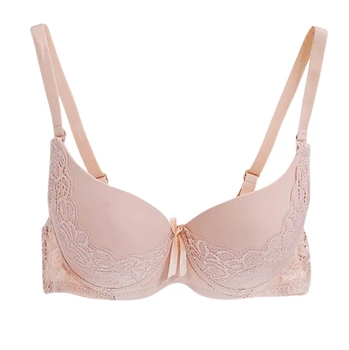 

Women Sexy Lace Lingerie Push-up Thick Cup Glossy Jacquard Anti-light Breathable Underwear Adjustable Plus Size Bra New QHAG