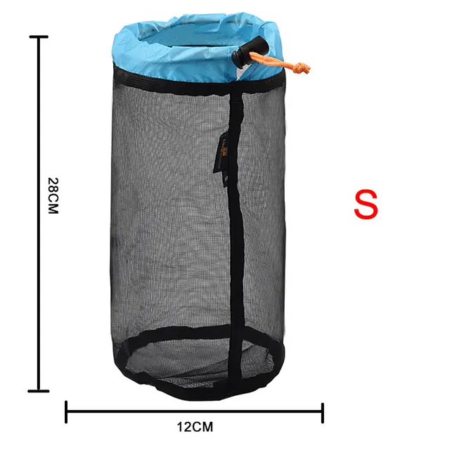 MENFLY Mesh Storage Bag Lightly Organize Sack Camping Hiking Compression Bags Travel Accessories Polyester Drawstring Pocket S