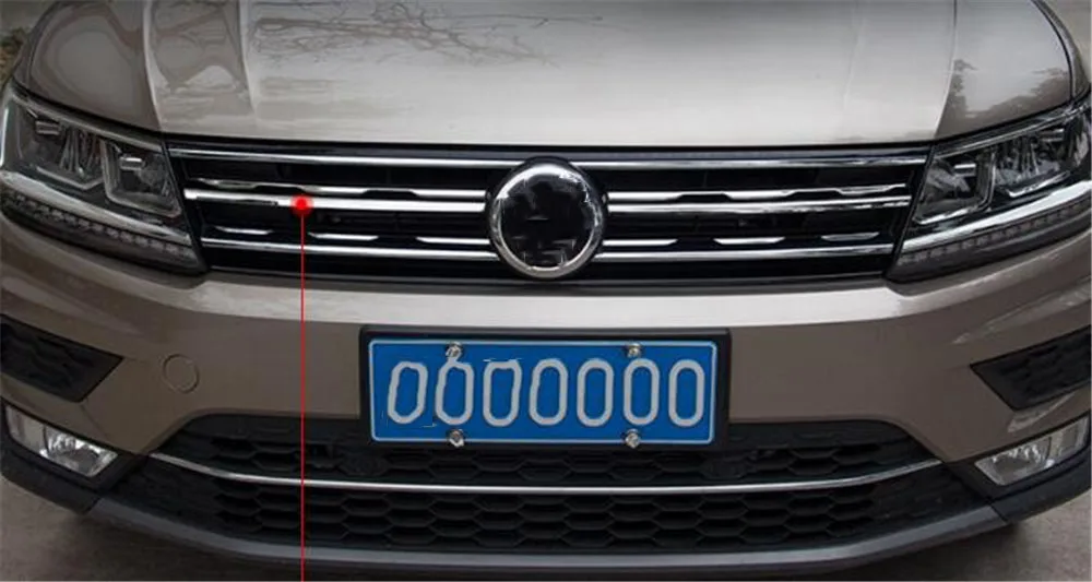 Автомобильная Передняя розетка полоски решетки для губ отделка Volkswagen Tiguan MK2 2017 2018