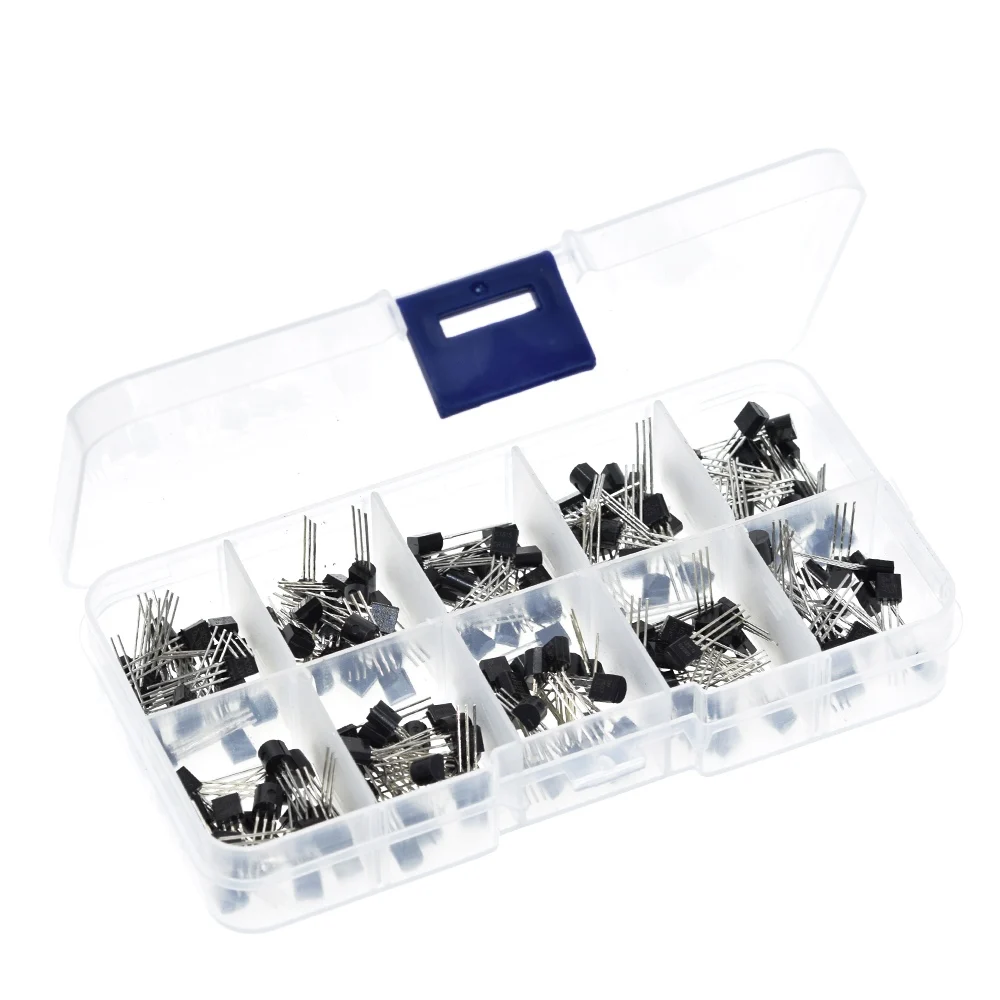 BC337 BC327 2N2222 2N2907 2N3904 2N3906 S8050 S8550 A1015 C1815 Transistor Assortment Kit 10value 200PCS,Transistors Box Pack