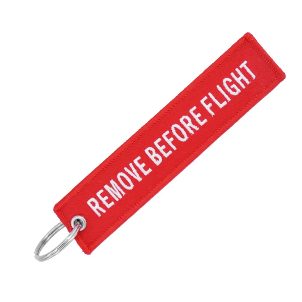 

Remove Before Flight Key Chain Embroidery Key Ring Key Finder For Cars Aviation Tag Key Chain Small Business Gift 4 Colors 2019