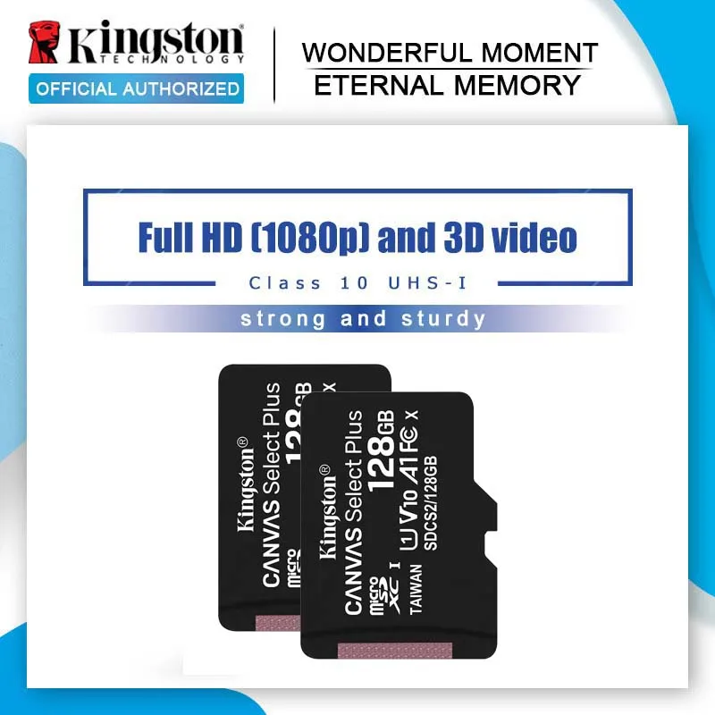 Kingston-carte Micro SD, 8 go/16 go/32 go/64 go/256 go/128, classe 4, TF, carte mémoire
