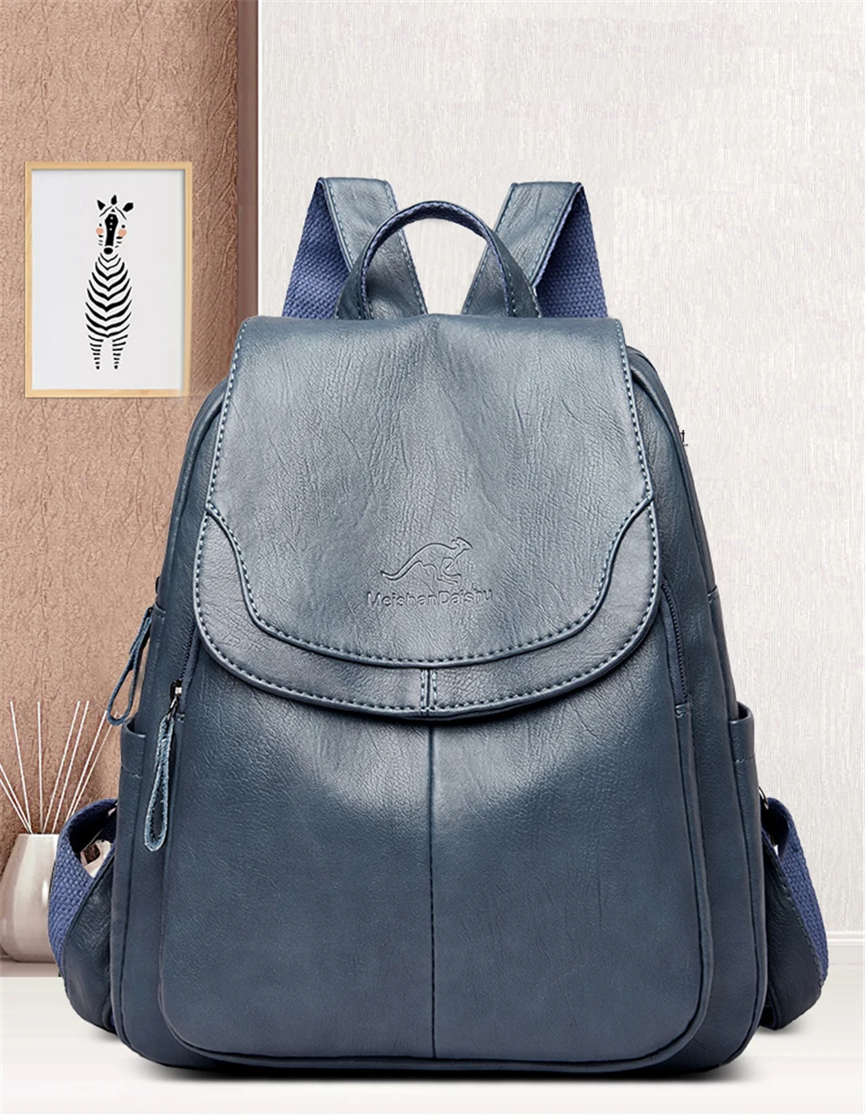 stylish backpack with water bottle holder Women Large Capacity Backpack Purses High Quality Leather Female Vintage Bag School Bags Travel Bagpack Ladies Bookbag Rucksack elegant backpack