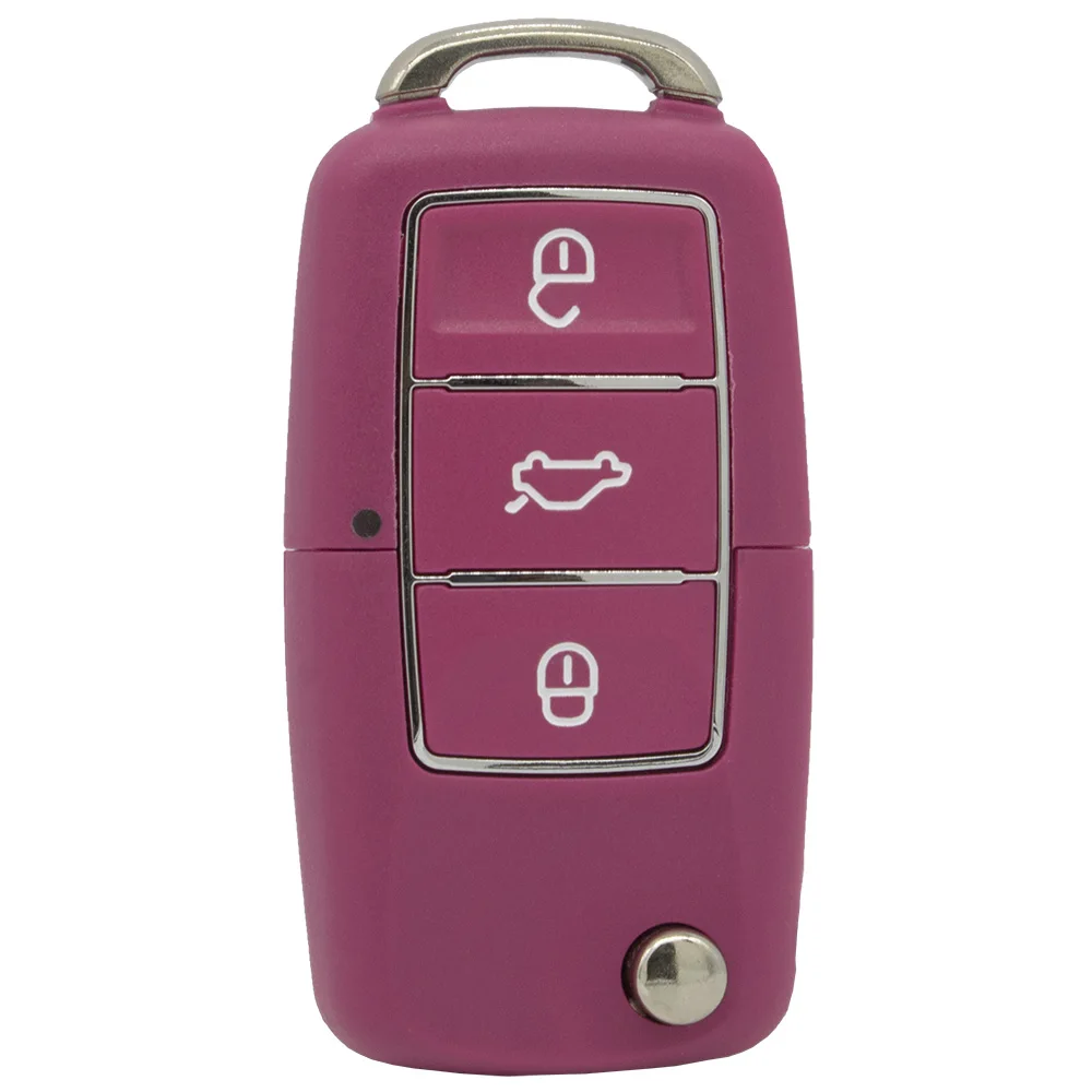 WhatsKey автомобильные дистанционные ключи оболочки для Volkswagen Skoda Seat Golf Jetta Beetle Polo Bora Passat для VW 3 Кнопка Замена Флип ключ - Цвет: Red