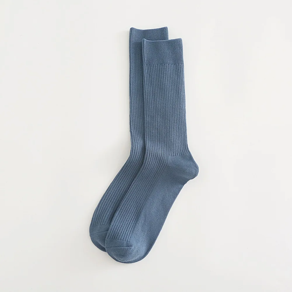 Модные однотонные мужские дышащие хлопковые носки повседневные деловые носки до середины икры спортивные носки для бега чесаные