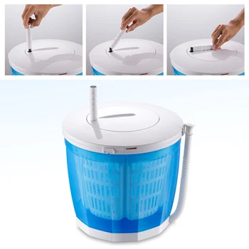 

2-in-1 Mini Washing Machine and Spin Dryer - Holds up to 2 kg - Portable Hand Cranked Non-Electric Top Washer/Dryer for Camping