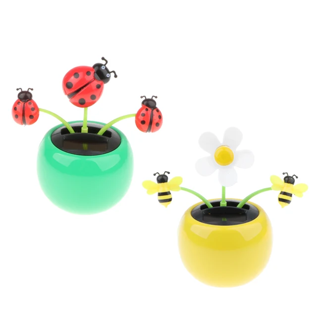 2 PCS Car Solar Dancing Toy, Solar Powered Flowers Animals, Dashboard Decor for Car, Funny Motion Toys, Holiday Birthday Gift 5