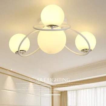 

Modern Metal LED Chandelier Lighting Lustre Living Room Villa Interior Decor Pendant Lamp Lighting Glass Ball Kitchen Fixtures