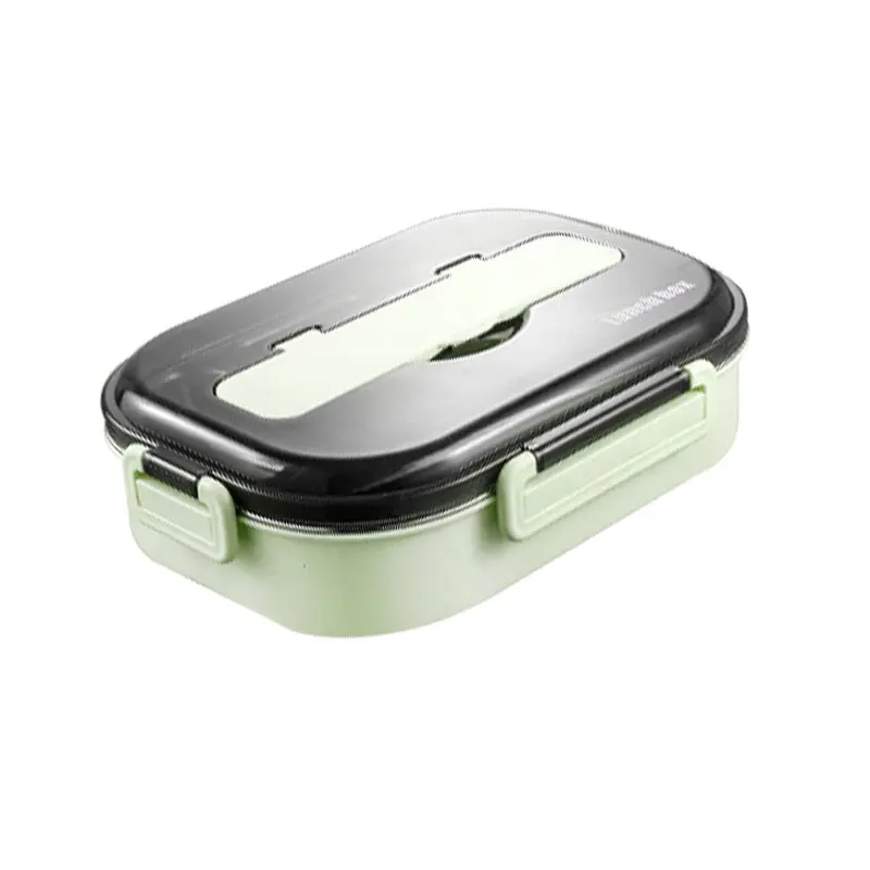 Nordic green Ланч-бокс с отсеком, контейнер для микроволновой печи, Ланч-бокс, японский, 1 шт., Bento box, 304 нержавеющая сталь, горячая распродажа, детская посуда - Цвет: Nordic green