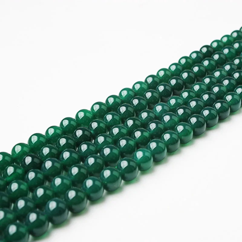 Ланьли 6/8/10/12 мм зеленый агат-бусины модные натуральный камень разбросаны шарики DIY браслет neckace аксессуары делают - Цвет: Green Agates beads