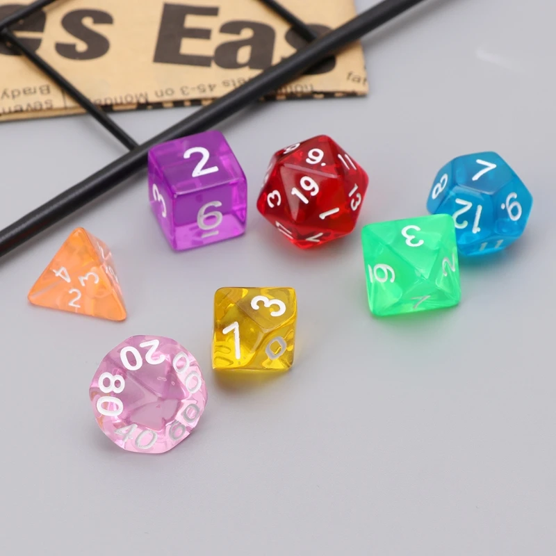 7pcs Set Dice Trpg Games D4 D Multi Sided Dices Colorful Dice Aliexpress