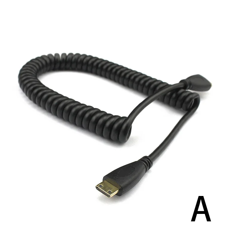 Микро HDMI кабель Весна расширение 90 градусов угол Портативный прочный для