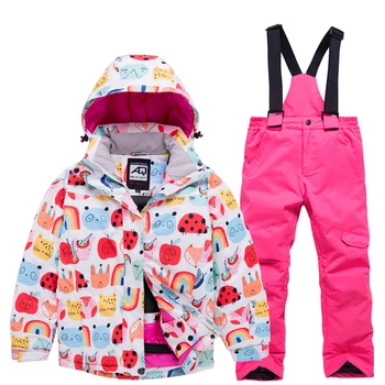 

Children Ski-suits Girls Ski-jacket with pants Kids Snowboarding-set Snowboard Jacket and Trousers Winter Snow Clothes Ski Kids