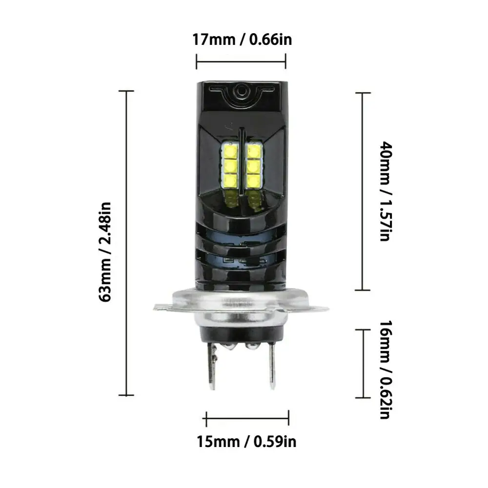 2 шт. H7 светодиодный светильник 12 в 6000 К 55 Вт IP68 водонепроницаемый супер яркий 15000лм светодиодный светильник Canbus Авто Противотуманный светильник