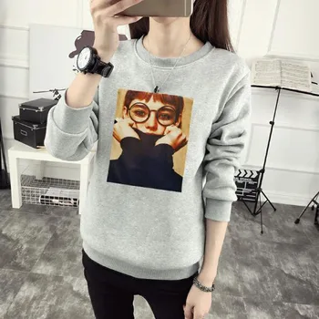 

Fashion Girl Print Women Hoodie Spring Autumn Winter Long Sleeve Round Neck Women's Sweatshirt Thick Fleece Women Tracksuit