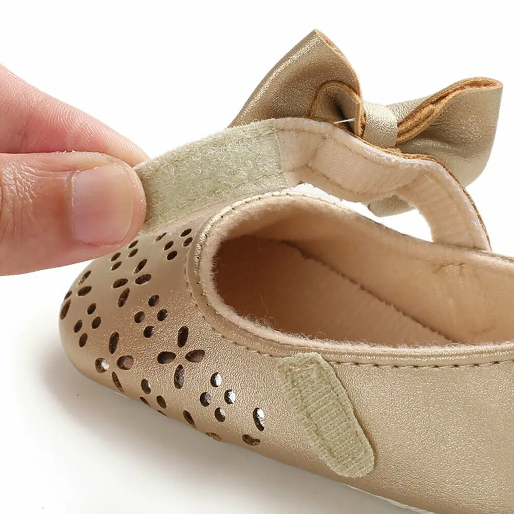 Кроссовки Pudcoco для новорожденных дышащие с бантом на мягкой подошве Нескользящие