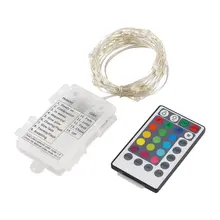 Светильник s Aa с питанием от батареек 2 м 20 3 м 30 5 м 50 10 м 100 светодиодов серебристый светодиодный светильник с медной проволокой декоративный Сказочный светильник s