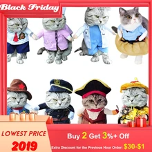 Забавное платье для кошки, пиратский костюм, одежда для кошки, костюм, одежда Corsair, одежда для Хэллоуина, одежда для переодевания, костюм для кошки, Ropa Gato